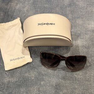 Yves Saint Laurent Rose Gold & Burgundy Sunglasses